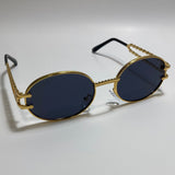 gold and black mens and womens round sunglasses