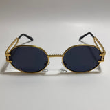 gold and black mens and womens round sunglasses