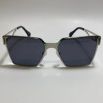 womens silver and blue square sunglasses