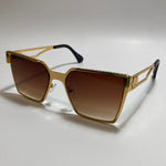 gold and brown square womens sunglasses