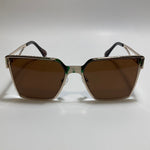 gold and brown square womens sunglasses