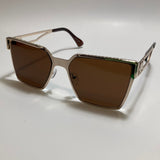 gold and brown square womens sunglasses