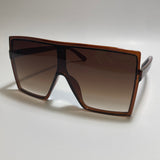 Womens oversized brown shield sunglasses