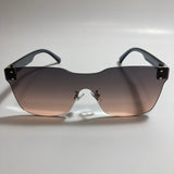 black and pink rimless square womens sunglasses