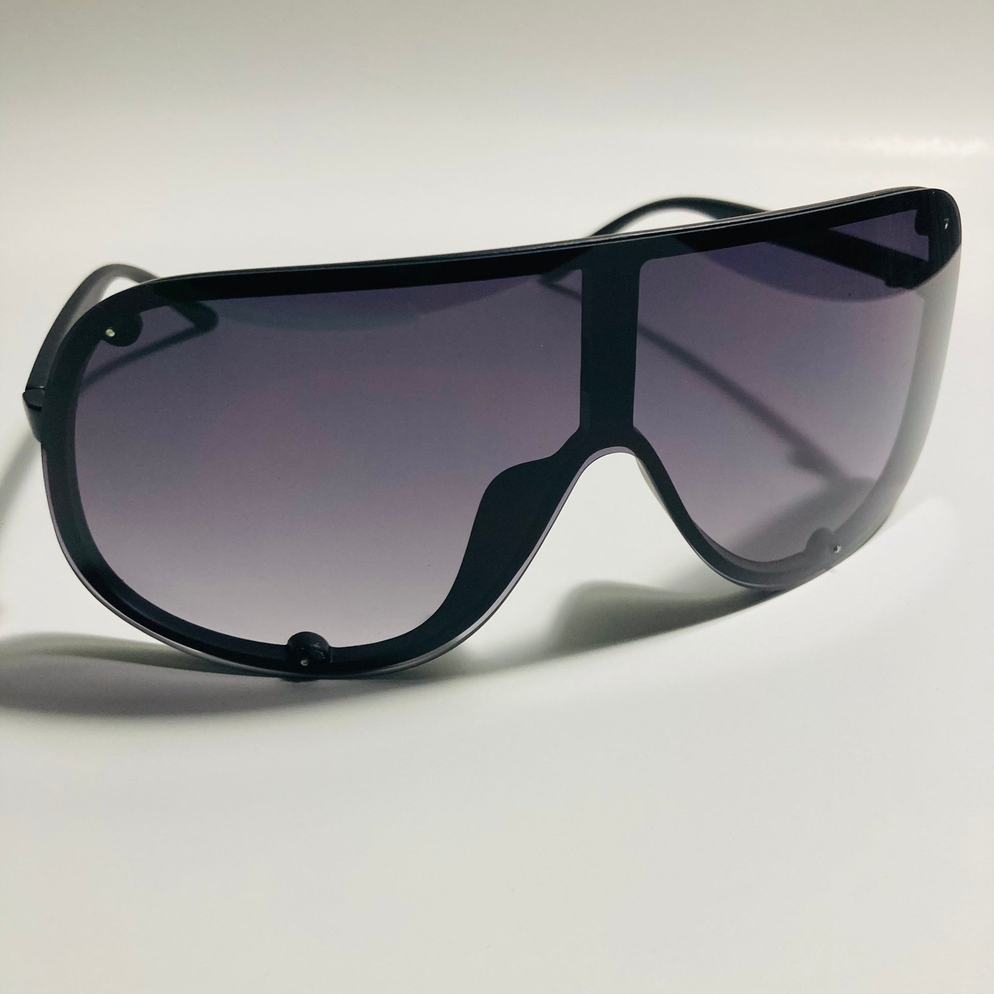 mens and womens black shield sunglasses