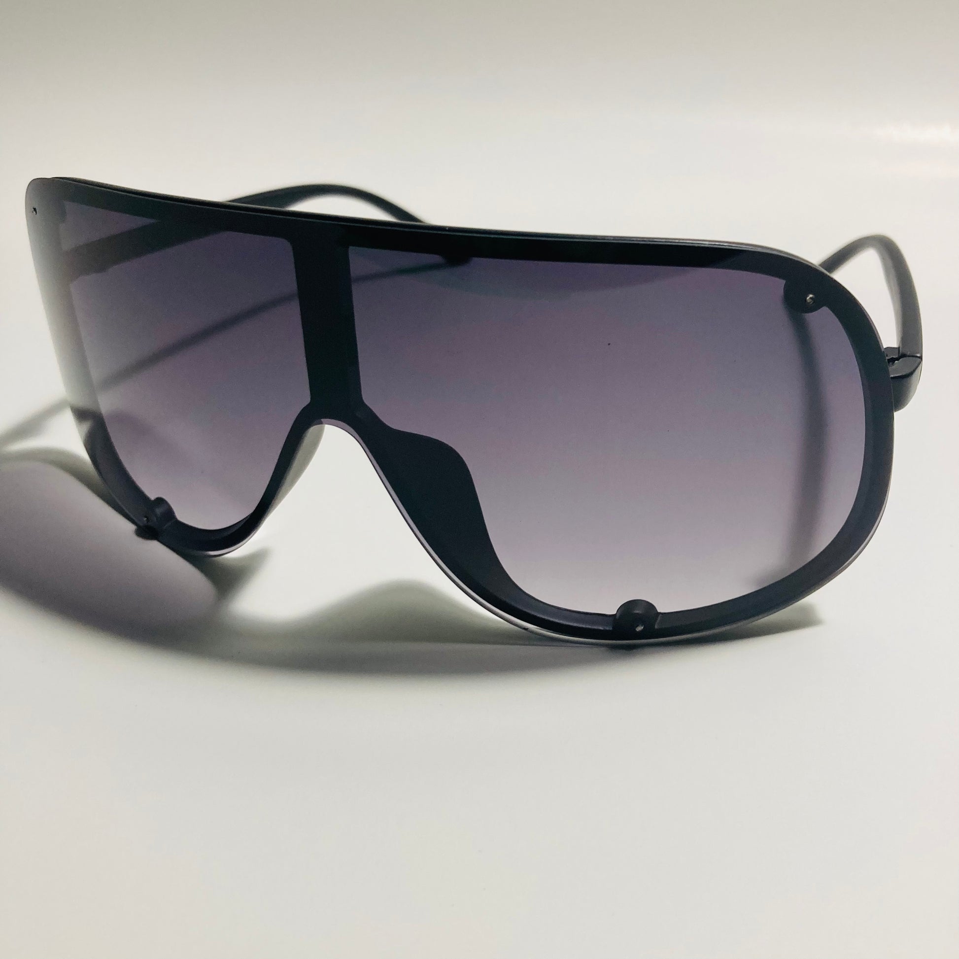 mens and womens black shield sunglasses