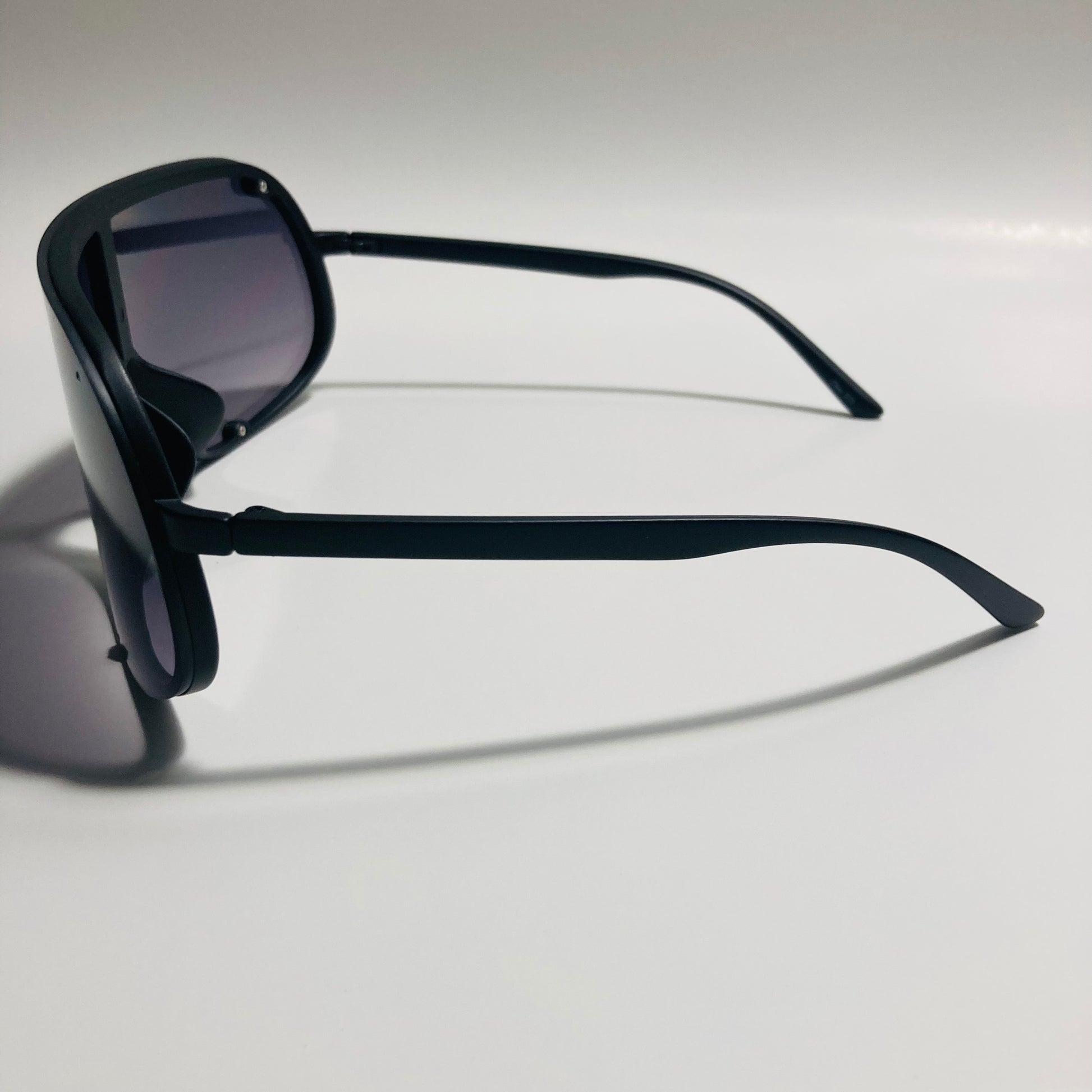 mens and womens black shield sunglasses