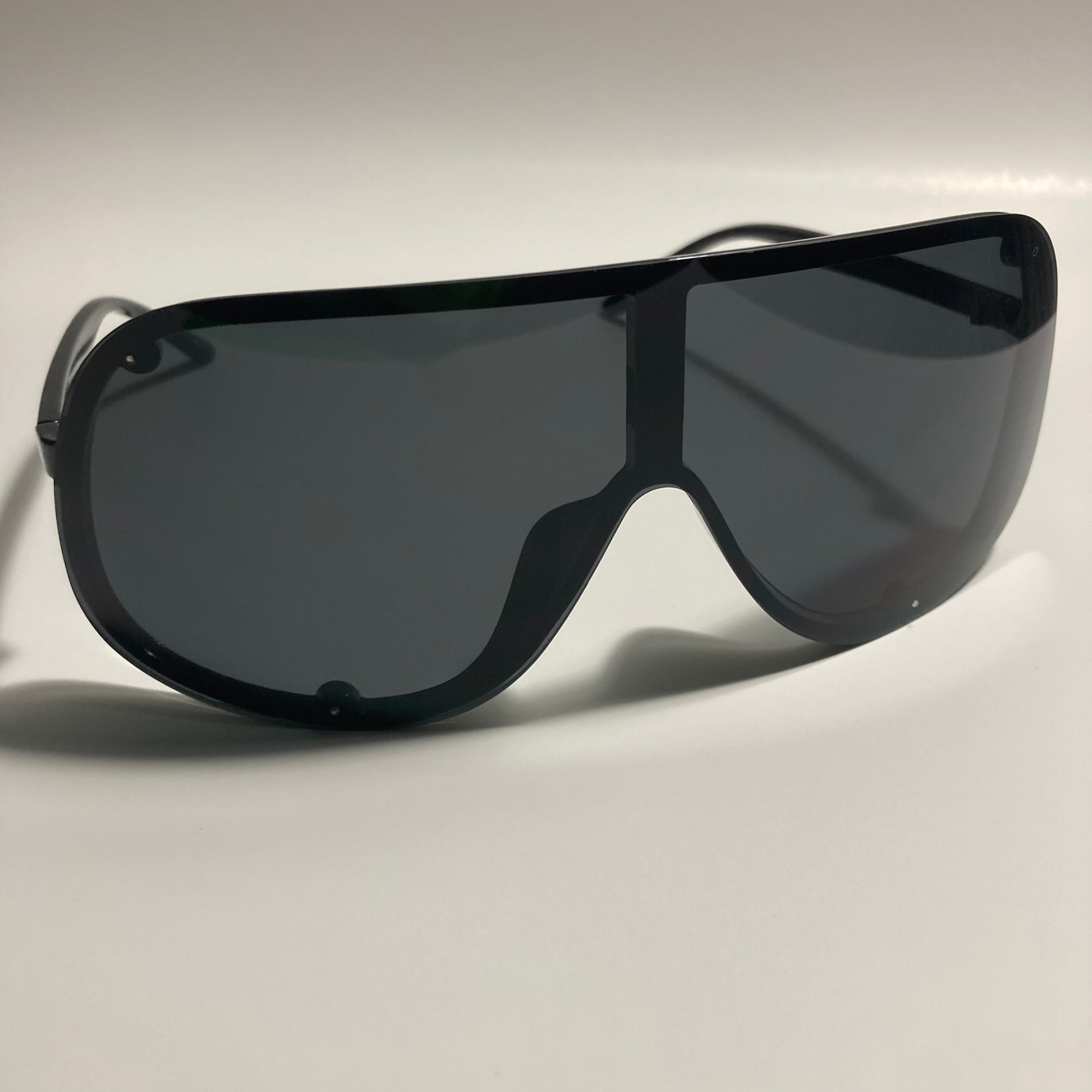 mens and womens black shield sunglasses