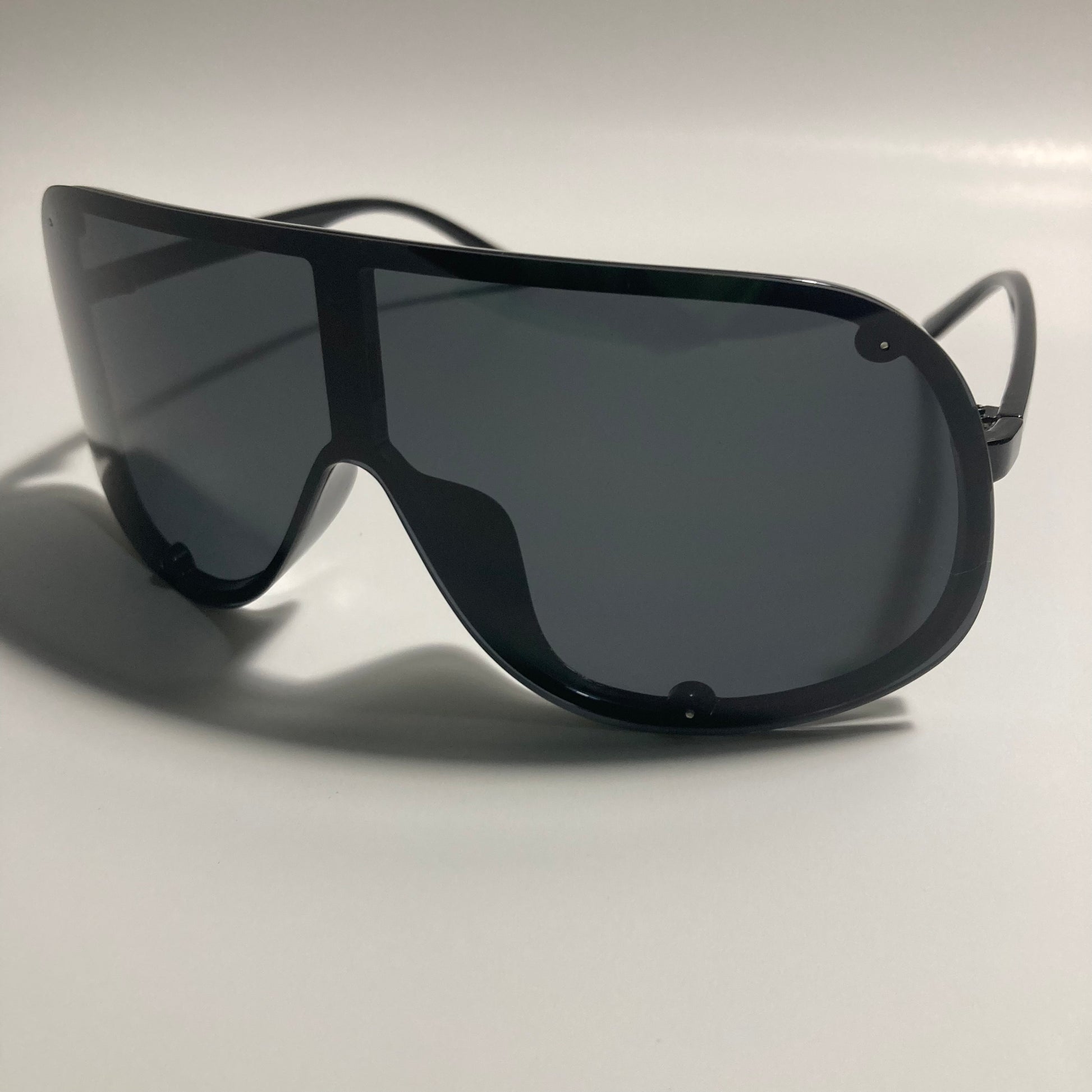 mens and womens black shield sunglasses