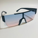 womens and mens blue and pink half rim square sunglasses 