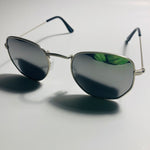 mens and womens silver mirrored square sunglasses