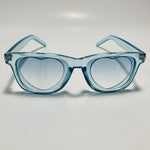 blue womens heart shape sunglasses with clear frame