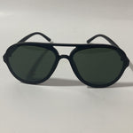 mens and womens black aviator sunglasses with green lenses 