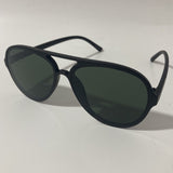 mens and womens black aviator sunglasses with green lenses 