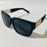 mens and womens square black and gold sunglasses 