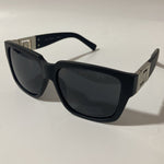 mens and womens square black and silver sunglasses 