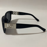 mens and womens square black and silver sunglasses 