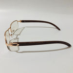 gold and clear Mens and womens metal square sunglasses half rim