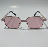 mens and womens pink and gold square sunglasses