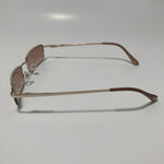 womens and mens brown and gold metal square sunglasses