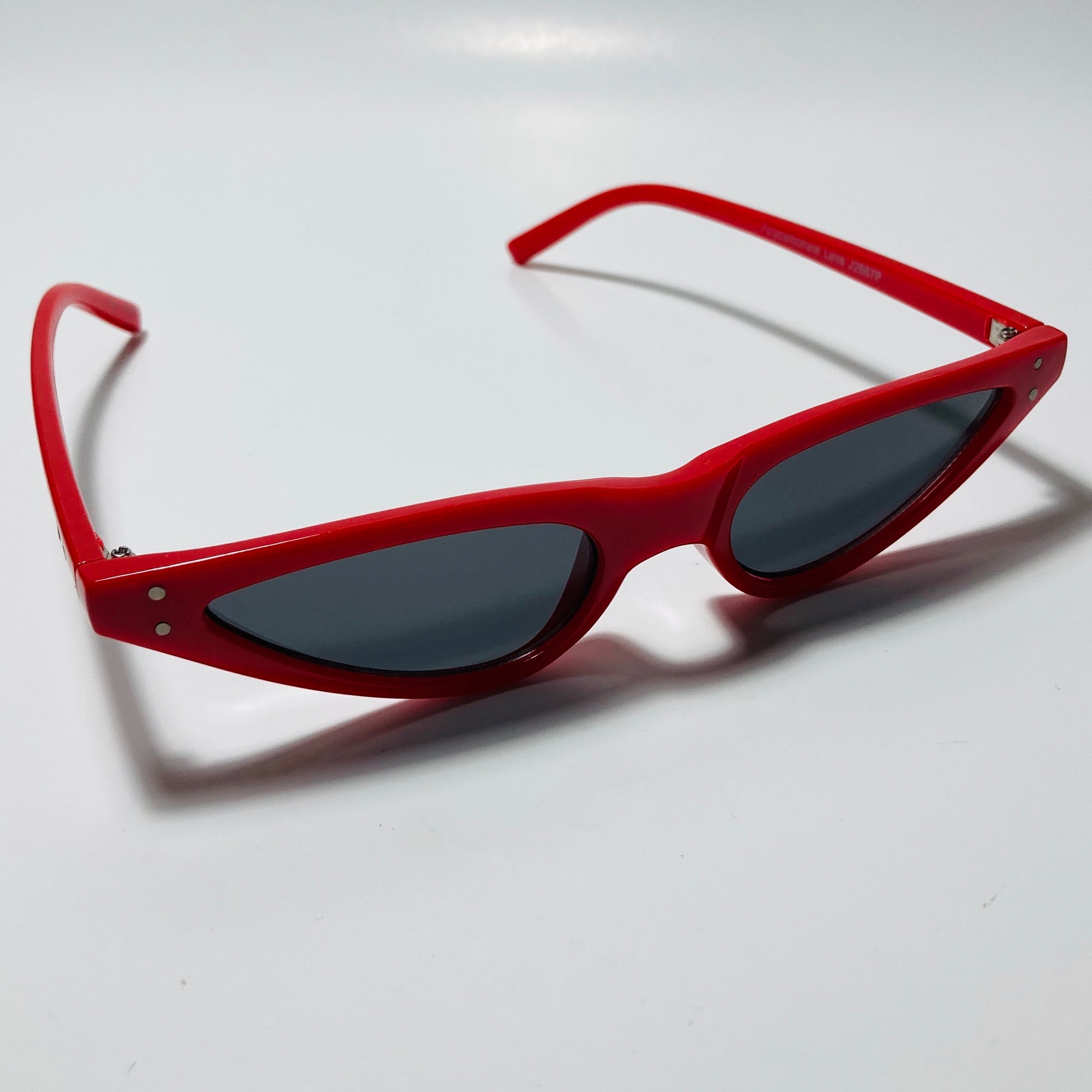 womens red skinny cat eye sunglasses