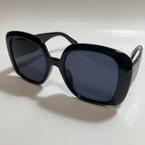 black oversize square womens sunglasses with black lenses