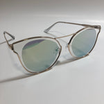 womens gold and blue mirrored sunglasses