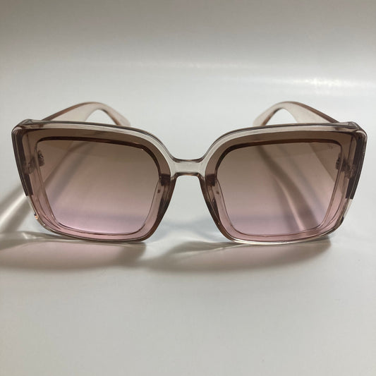 womens pink and brown oversize square sunglasses