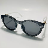 womens black round sunglasses with black lenses