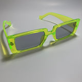 mens and womens neon green and black square y2k sunglasses 