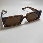 mens and womens brown square y2k sunglasses 