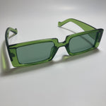 mens and womens green square y2k sunglasses 