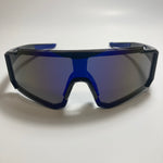 mens black and blue mirrored cycling glasses 