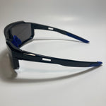 mens black and blue mirrored cycling glasses 