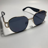 mens and womens black and gold square sunglasses 