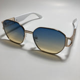 mens and womens blue yellow white and gold square sunglasses 