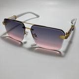 womens white pink and gold mirrored aviator sunglasses