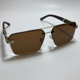 womens brown and gold aviator sunglasses