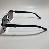 womens black and blue mirrored aviator sunglasses