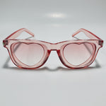 pink womens heart shape sunglasses with clear frame