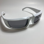 mens and womens white and black wrap around sunglasses