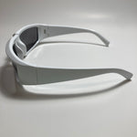 mens and womens white and black wrap around sunglasses