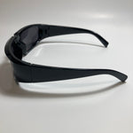 mens and womens black wrap around sunglasses