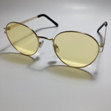 mens and womens yellow and gold round sunglasses 