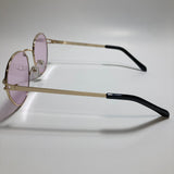 mens and womens purple and gold round sunglasses 