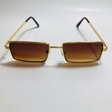 Mens and womens gold sunglasses with brown lenses