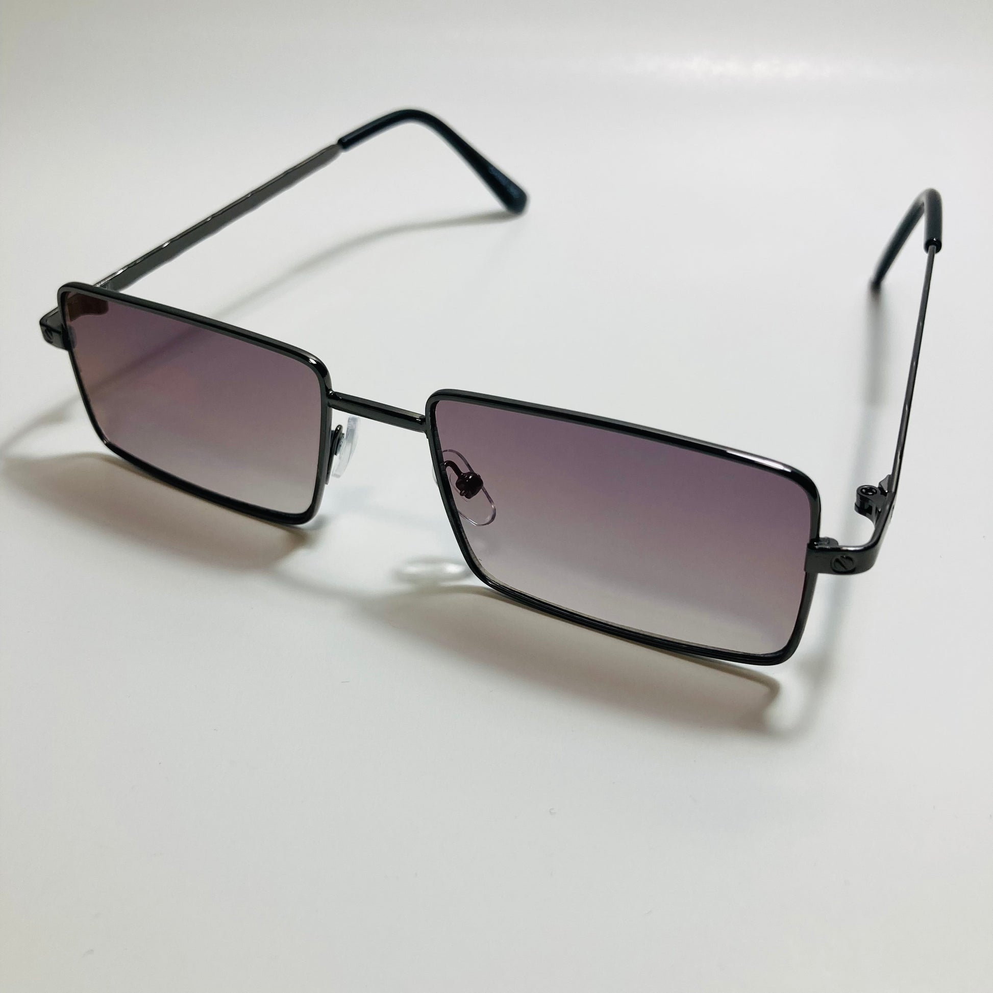 Mens and womens black sunglasses with mirrored blue lenses