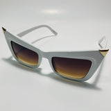 white and brown goth sunglasses