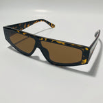 mens and womens brown futuristic sunglasses with brown lenses