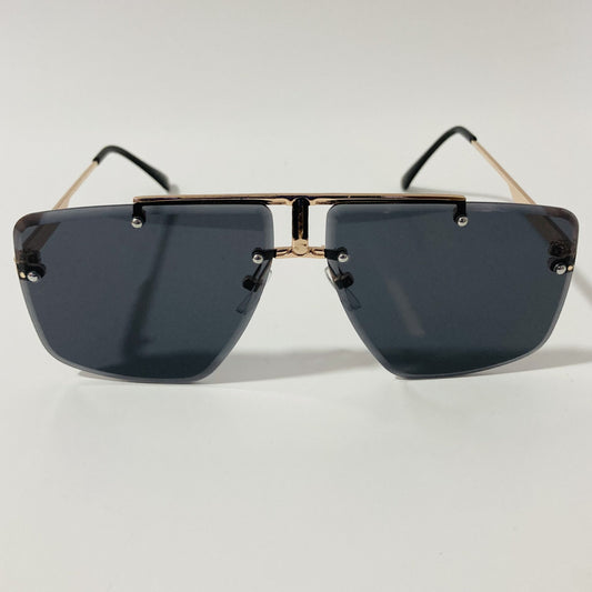 black and gold mens and womens square aviator sunglasses